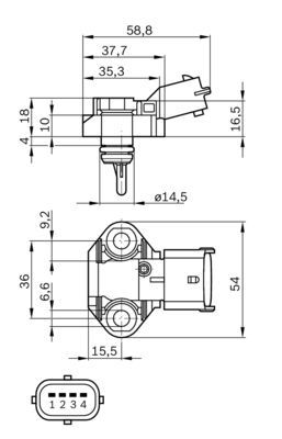BOSCH 0281002693 Basınç/Sıcaklık Sensörü - . Görsel