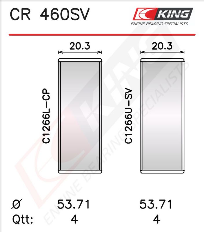 Biyel Yatak Çanağı KING CR 460SV