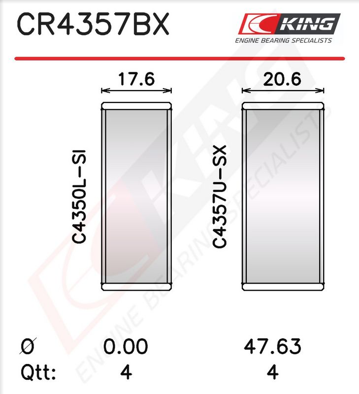 Biyel Yatak Çanağı KING CR4357BX0.75