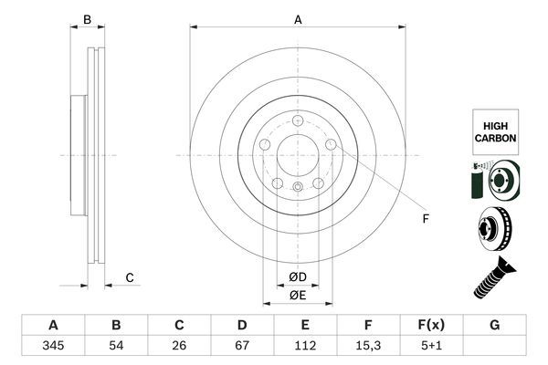 BOSCH 0986479F69 Fren Diski - . Görsel