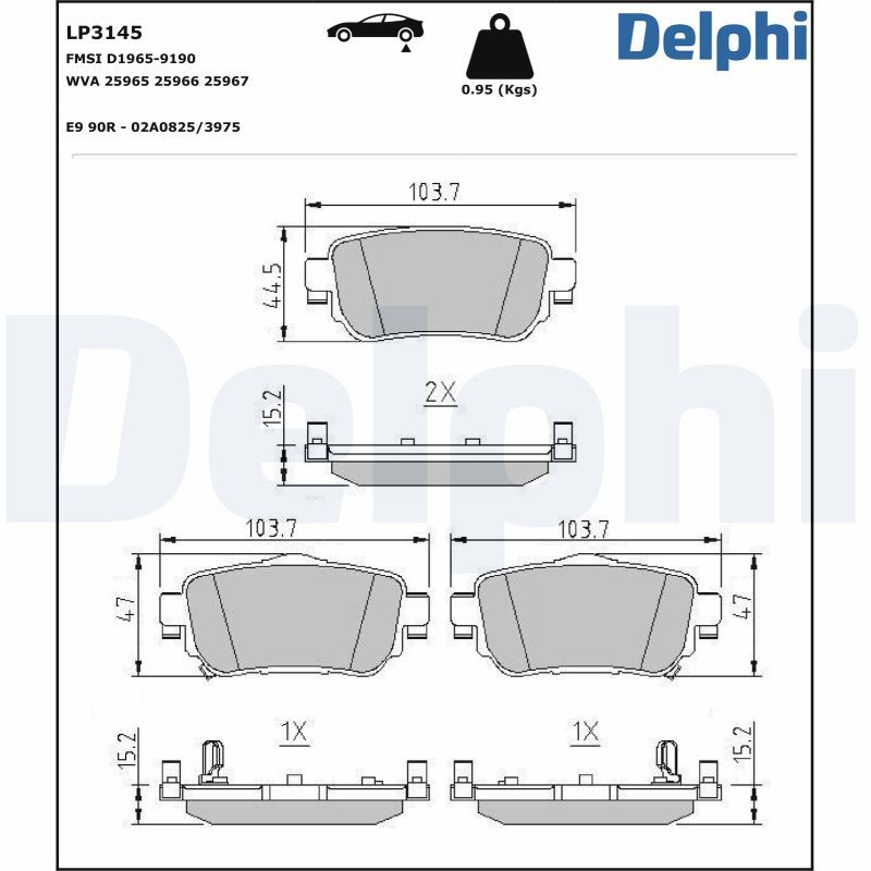 Fren Balata Seti, Diskli Fren DELPHI LP3145