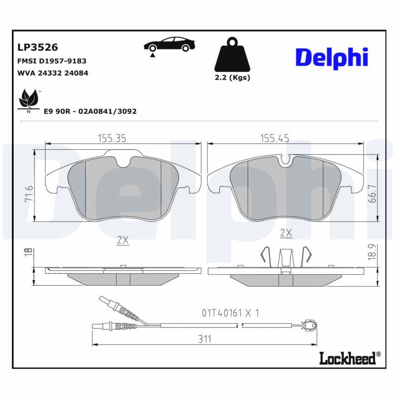 Fren Balata Seti, Diskli Fren DELPHI LP3526