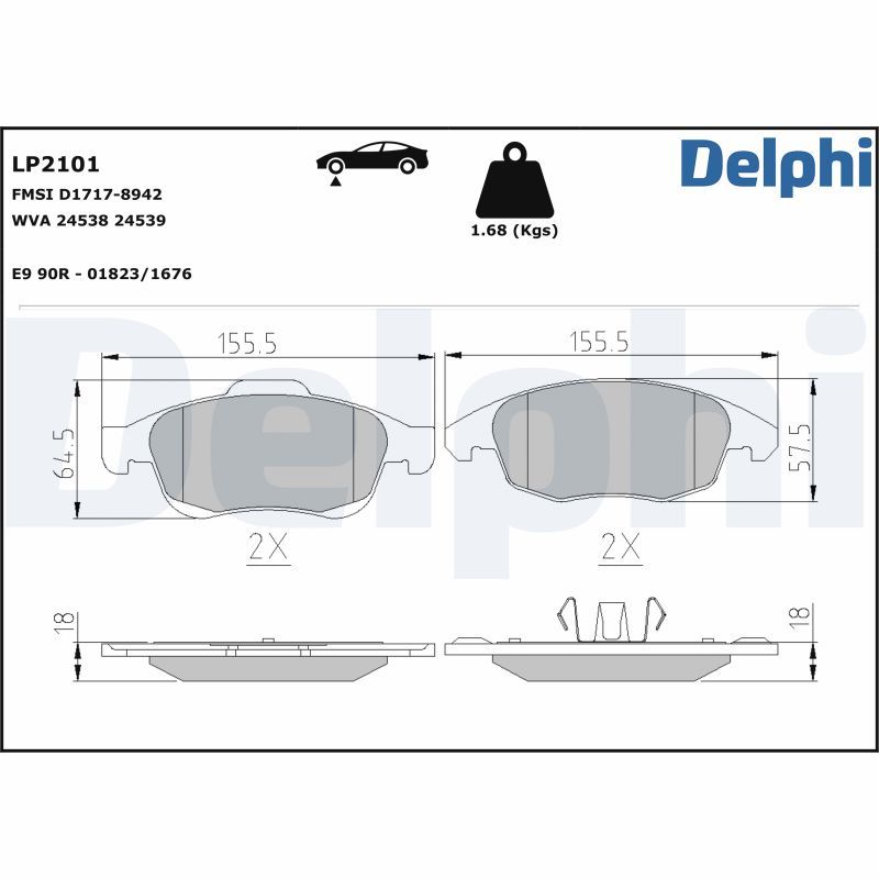 Fren Balata Seti, Diskli Fren DELPHI LP2101