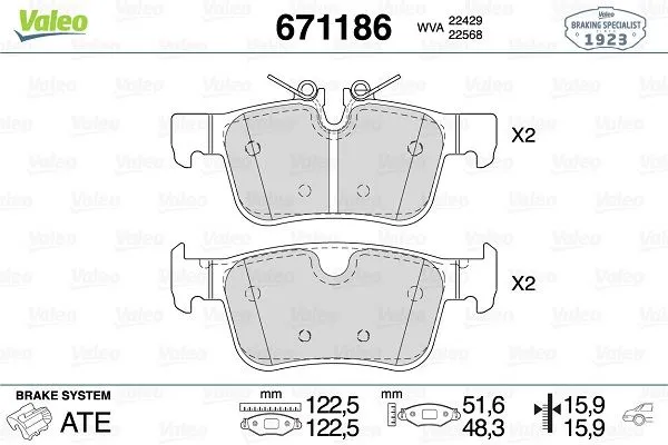 Fren Disk Balata Arka VALEO 671186