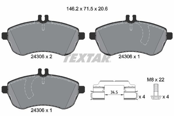 TEXTAR 2430601 Fren Balatası Ön