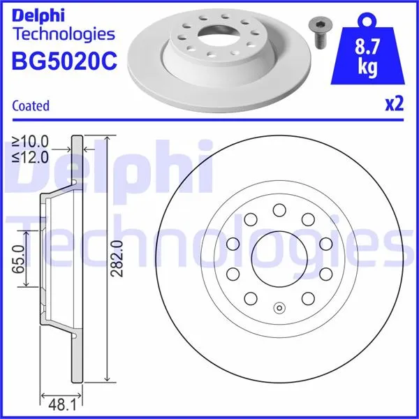 Fren Disk Ayna Arka Sağ ve Sol DELPHI BG5020C