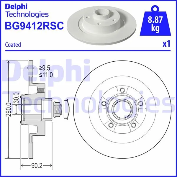 Fren Disk Ayna Arka Sağ ve Sol DELPHI BG9412RSC
