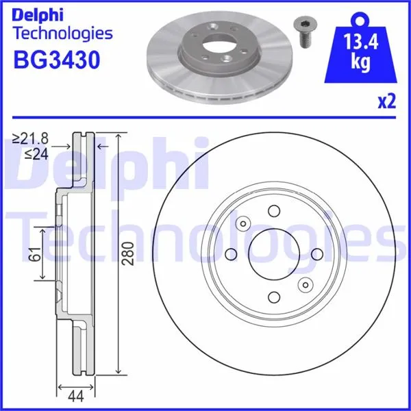 Fren Disk Ayna Ön Sağ ve Sol DELPHI BG3430