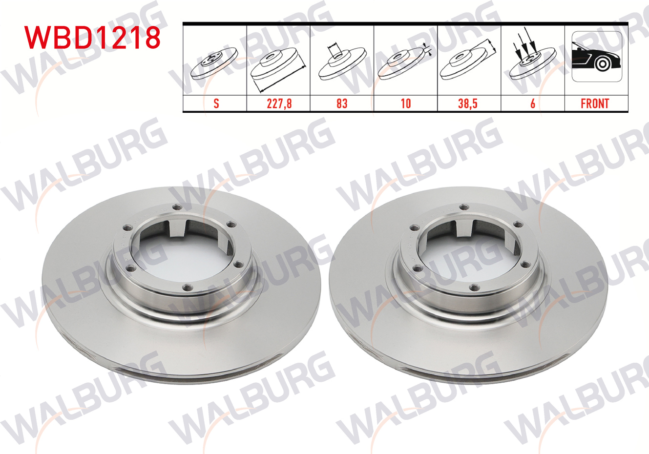 Fren Disk Ayna Ön Sağ ve Sol WALBURG WBD1218
