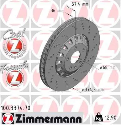 Fren Disk Ayna Ön Sağ ve Sol ZIMMERMANN 100.3374.70