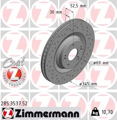 Fren Disk Ayna Ön Sağ ve Sol ZIMMERMANN 285.3537.52