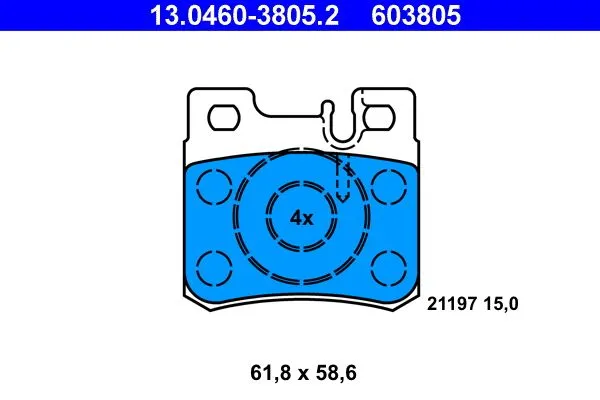 Fren Disk Balata Arka ATE 13.0460-3805.2