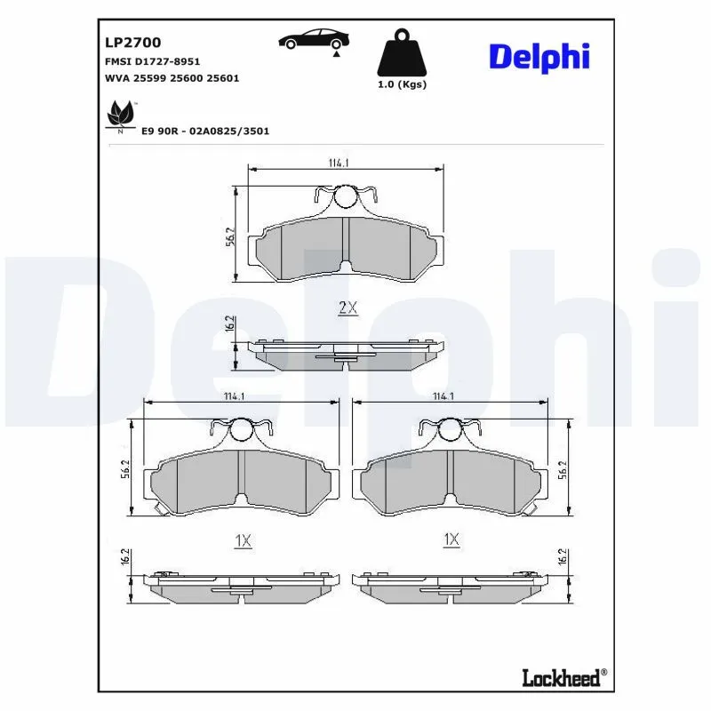 Fren Disk Balata Arka DELPHI LP2700