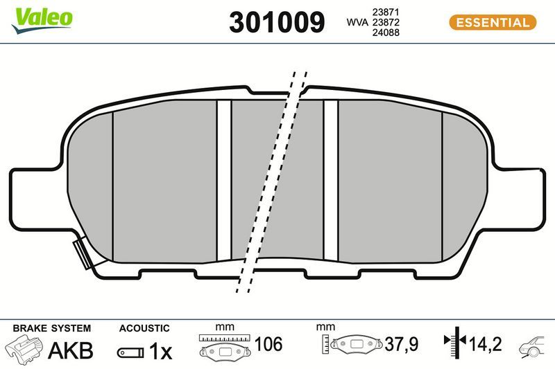 Fren Disk Balata Arka VALEO 301009