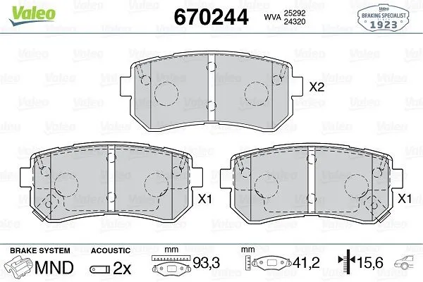 Fren Disk Balata Arka VALEO 670244
