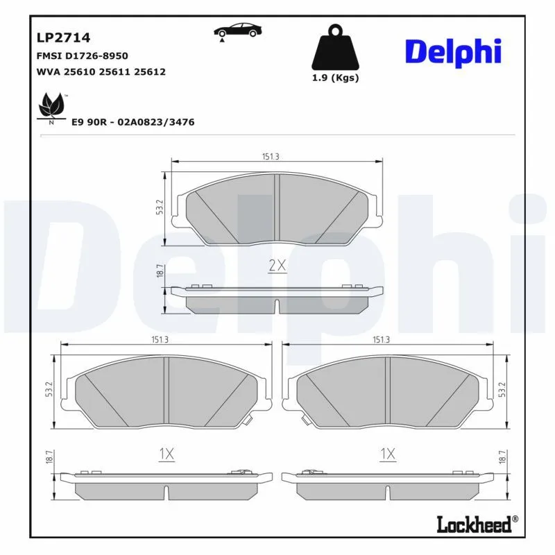 Fren Disk Balata Ön DELPHI LP2714