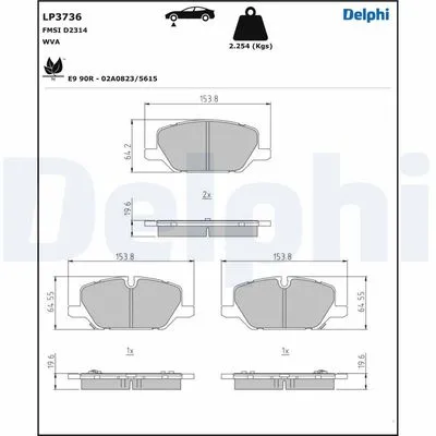 Fren Disk Balata Ön DELPHI LP3736