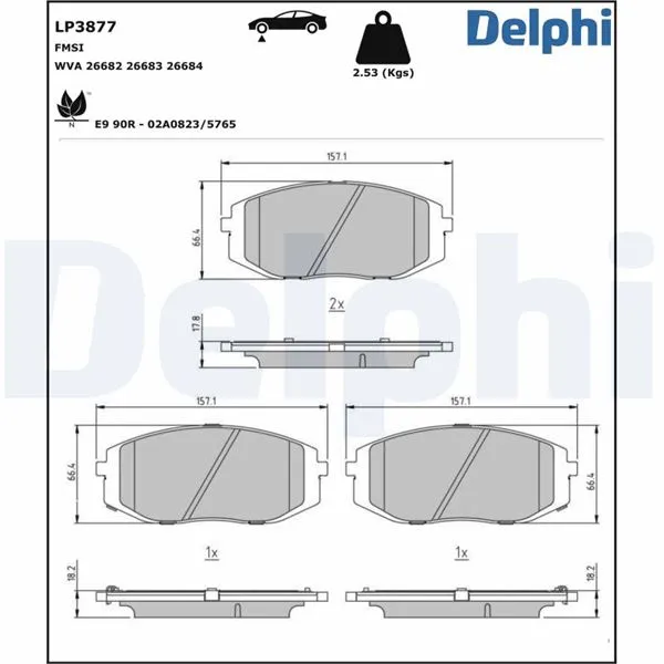 Fren Disk Balata Ön DELPHI LP3877