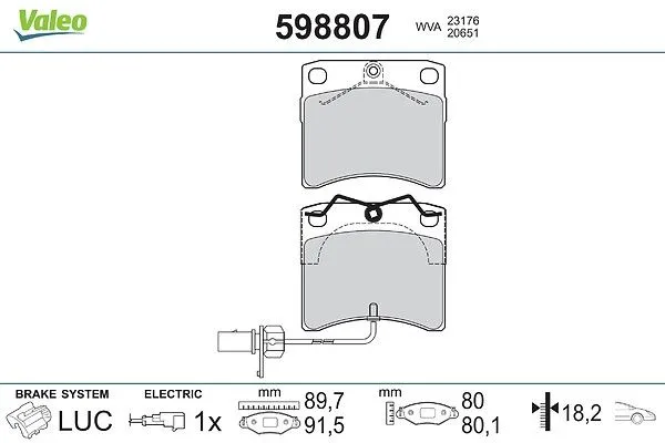 Fren Disk Balata Ön VALEO 598807