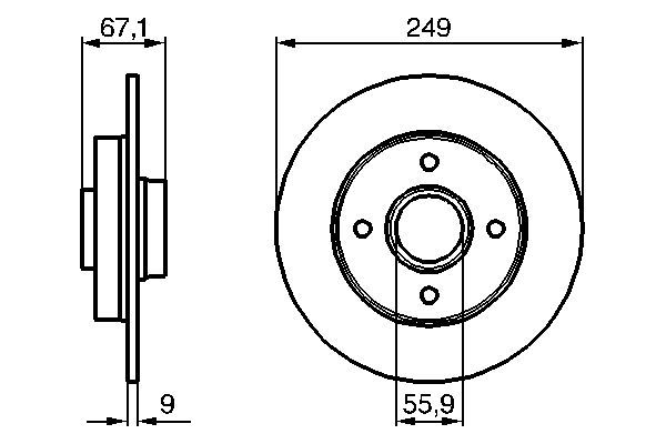BOSCH 0986479219 Fren Diski Arka - . Görsel