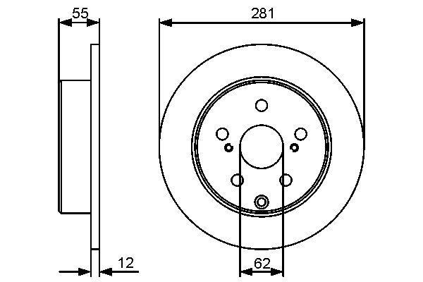 BOSCH 0986479419 Fren Diski Arka - . Görsel