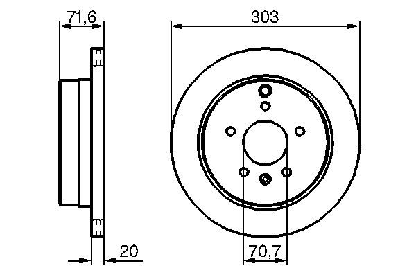 Fren Diski Arka 303 /20 18.4 Mm Hava Kanalli. Yüksek Karbon Alaşimli - . Görsel