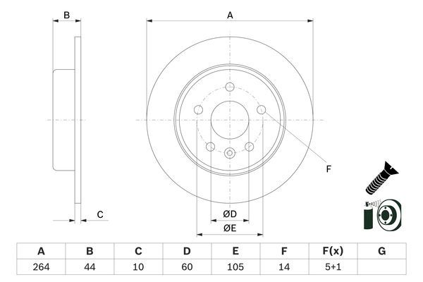 BOSCH 0986479D89 Fren Diski - . Görsel