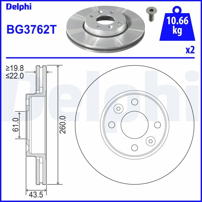 Fren Diski DELPHI BG3762T