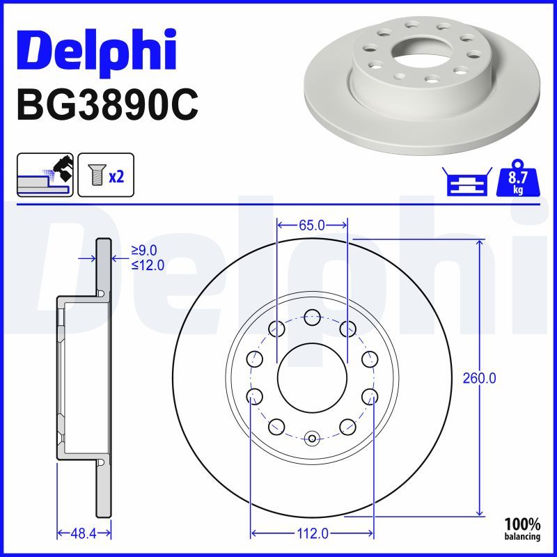 Fren Diski DELPHI BG3890C