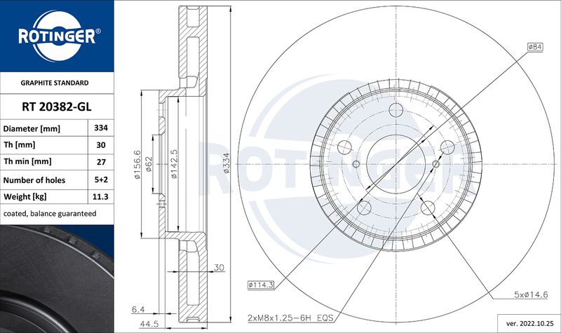 Fren Diski Graphite Line ROTINGER RT 20382-GL