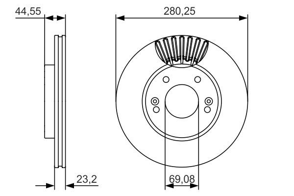 BOSCH 0986479A12 Fren Diski Ön - . Görsel