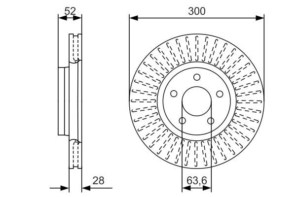 Fren Diski. Ön. 300 /28 26 Mm . Kaplamali. Yüksek Karbon Alaşimli - . Görsel