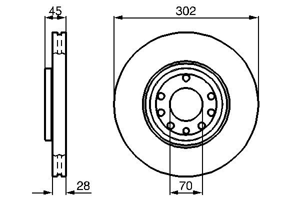 Fren Diski Ön 302 /28 25 Mm Hava Kanalli - . Görsel