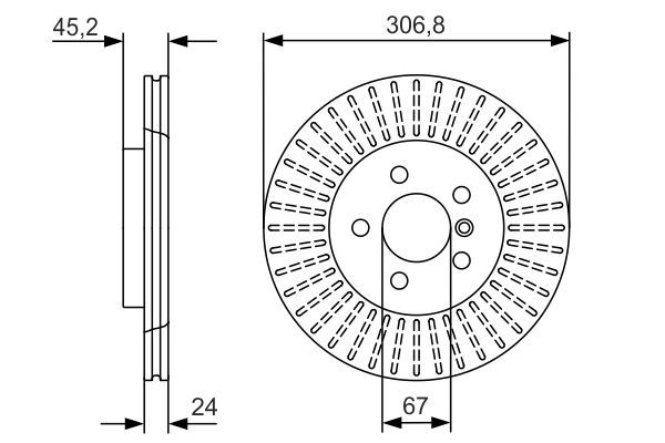 Fren Diski Ön 306.8 /24 22 Mm Kaplamali Yüksek Karbon Alaşimli - . Görsel
