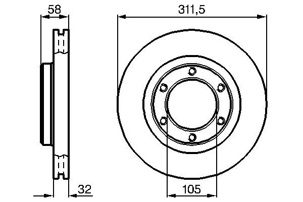 BOSCH 0986478580 Fren Diski Ön