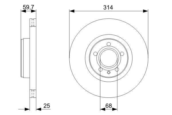 Fren Diski. Ön. 314 / 25 23 Mm . Kaplamali. Yüksek Karbon Alaşimli - . Görsel