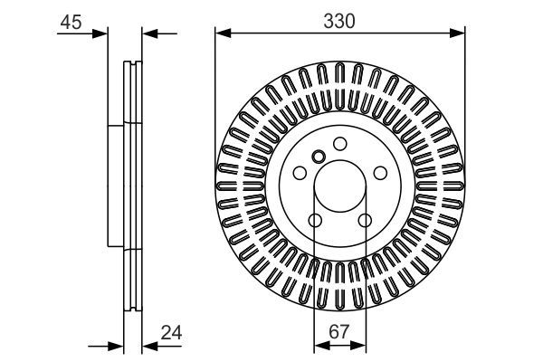 Fren Diski Ön 330 /24 22.4 Mm Kaplamali Yüksek Karbon Alaşimli - . Görsel