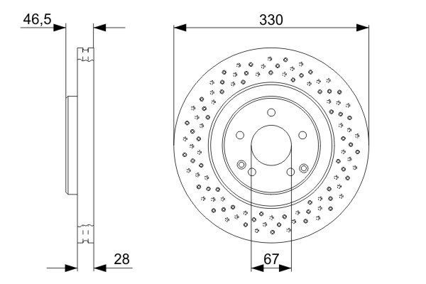 Fren Diski Ön 330 /28 26 Mm Hava Kanalli Yüksek Karbon Alaşimli - . Görsel