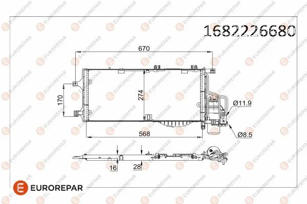 Klima Radyatörü  PSA ORJINAL 1682226680