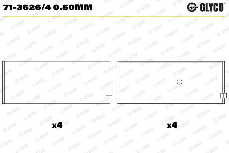 Biyel Yatak Çanağı GLYCO 71-3626/4 0.50mm