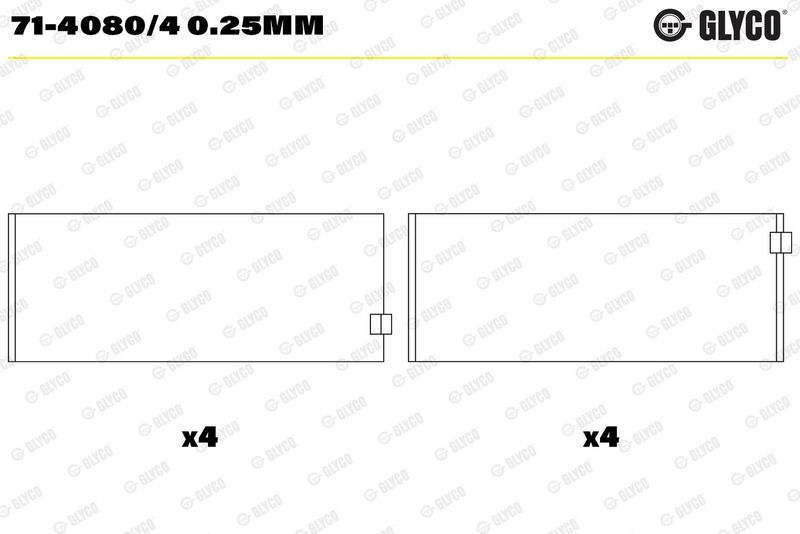 Biyel Yatak Çanağı GLYCO 71-4080/4 0.25mm
