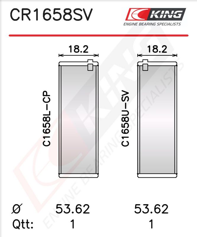 Biyel Yatak Çanağı KING CR1658SV