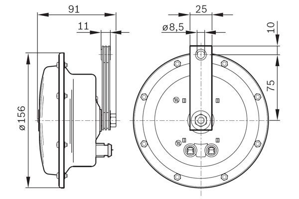 BOSCH 0986AH0203 Korna - . Görsel