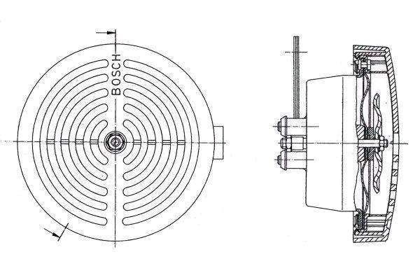 Korna. 12V. 60 W. 300 Hz. Çap 140 Mm 115Db A  Siyah - . Görsel