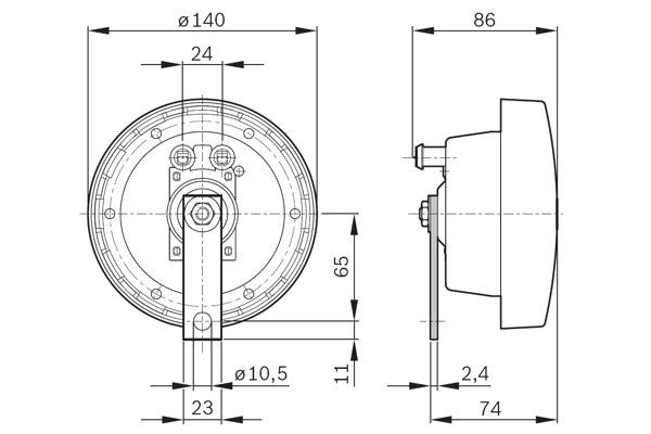 Korna 12V Set 300/374 Hz. 115Db - . Görsel