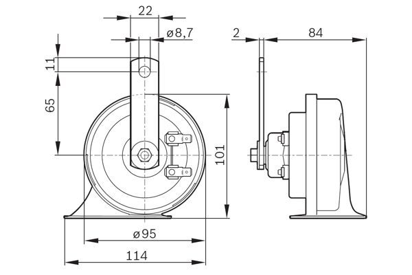 BOSCH 0986AH0502 Korna - . Görsel