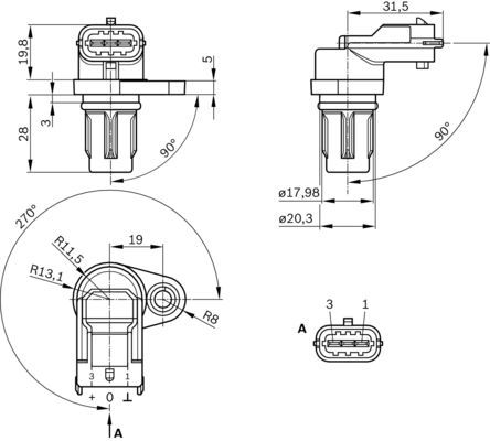 BOSCH 0232103097 Krank Devir Sensörü - . Görsel
