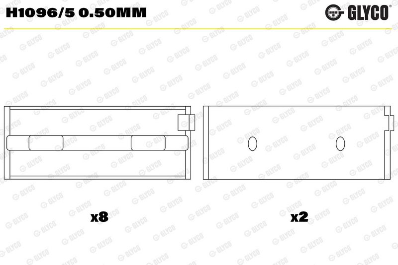 Krank Mili Yatak Çanağı GLYCO H1096/5 0.50mm