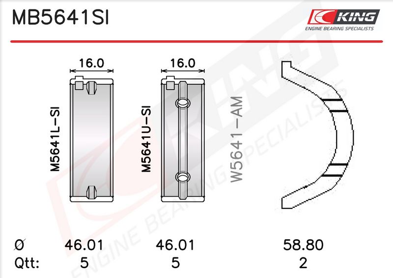 Krank Mili Yatak Çanağı Seti Ndc KOLBENSCHMIDT MS-3882A STD