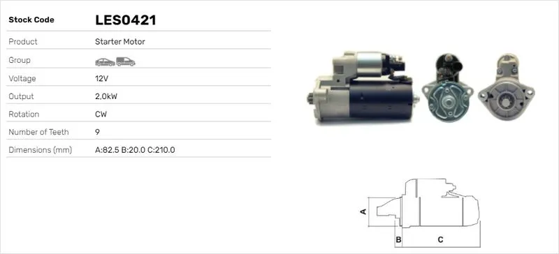 Marş Dinamosu  LUCAS ELEKTRIK LES0421